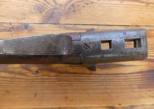 Vintage Wood stock and metal receiver on an old double barrel shotgun No 38808