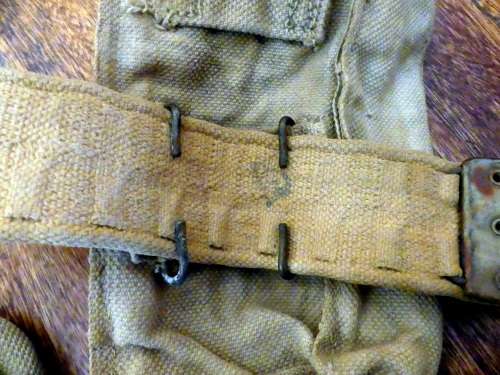 RARE DI FRAM and Co Union of South Africa Pattern 1937 Webbing, Belt and 2 Ammo Pouches