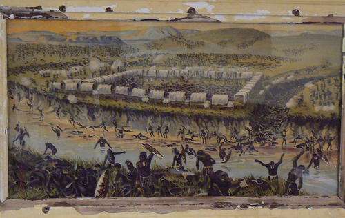 ORIGINAL PRINT **RARE** SLAG VAN BLOEDRIVIER !! - Vernietiging van Dingaan se mag - 16 Desember 1838