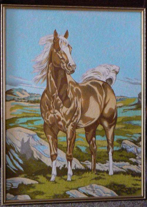 Vintage Framed Horse - Painted with Hobbetex paint