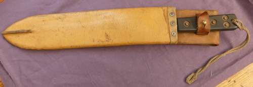 ORIGINAL WWII BRITISH ARMY MACHETE No 227 (MARTINDALE BIRMINGHAM) With Leather Sheave