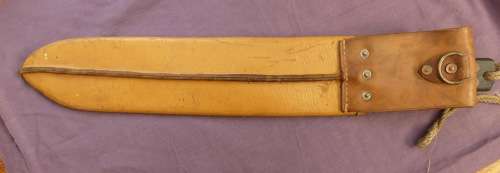 ORIGINAL WWII BRITISH ARMY MACHETE No 227 (MARTINDALE BIRMINGHAM) With Leather Sheave