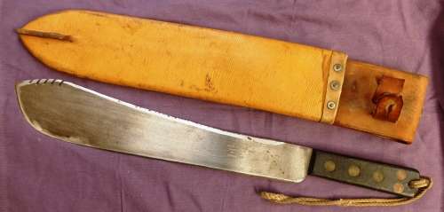 ORIGINAL WWII BRITISH ARMY MACHETE No 227 (MARTINDALE BIRMINGHAM) With Leather Sheave