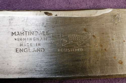 ORIGINAL WWII BRITISH ARMY MACHETE No 227 (MARTINDALE BIRMINGHAM) With Leather Sheave