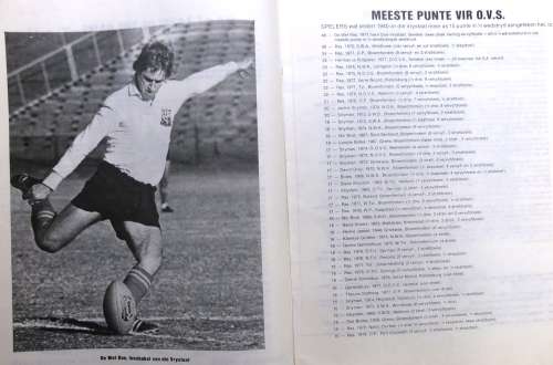 OVS vs N Transvaal - Vrystaat Stadion - 24 Junie 1978 --  Rugby Program