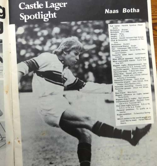 Tukkies vs Maties - Loftus Versfeld - 20 Mei 1978 --   Rugby Program