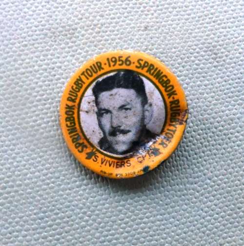 1956 Springbok Rugby Tour to New Zealand - S VIVIERS Captain  button pin