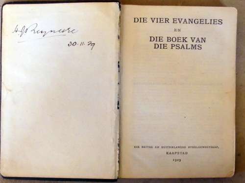 Die Eerste Afrikaanse Bybel vertaling -- 1929 -- 4 Evangeslies en psalms
