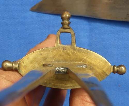 Vintage Indian made Carved Wood and Brass Carving Set in Holder