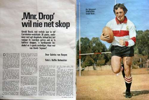 GERALD BOSCH --  Die Huisgenoot Sportalbum ,  13 Jul 1973 (Springbok Rugby)
