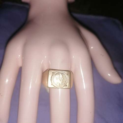 Wow 9 carat men's Peso coin ring