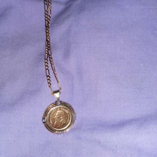 1/10 Kruger Rand with setting and chain