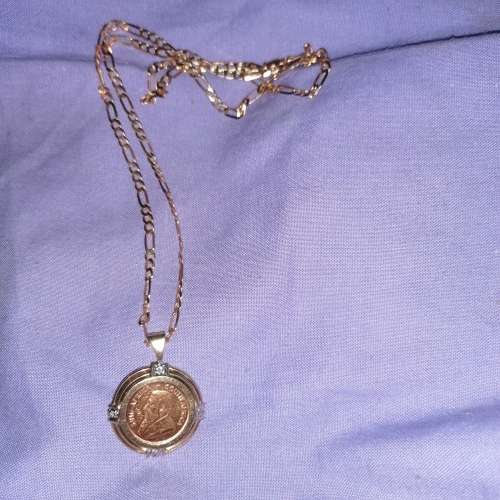 1/10 Kruger Rand with setting and chain