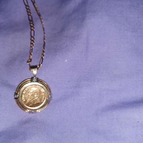 1/10 Kruger Rand with setting and chain