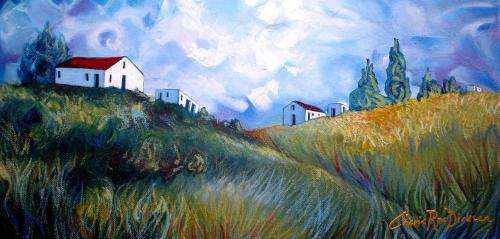'BLUSTERY DAY' --- Original Painting on Boxed Canvas by SA Artist --- 510 x 255 x 40