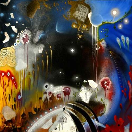 "DANCING IN THE VOID" Original Abstract Painting by Cherie Roe Dirksen