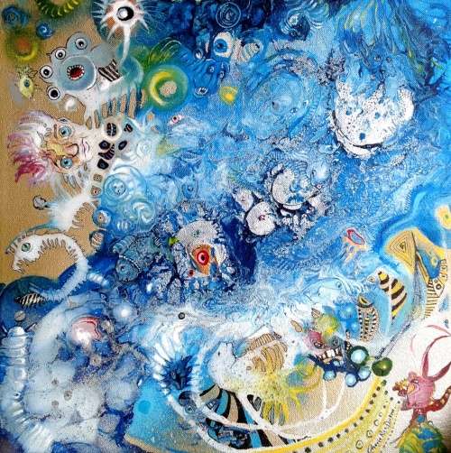 FREE COURIER - 'THE TRICKSTER' - Original Abstract Painting by SA artist, Cherie Roe Dirksen