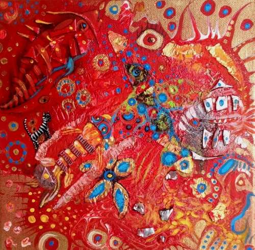 'SCHRODINGER'S CAT' - Original Abstract Painting by South African Artist, Cherie Roe Dirksen