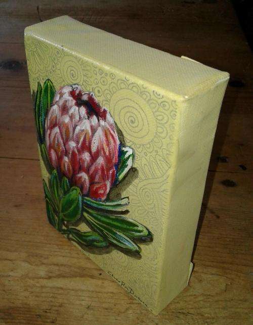 2 x PROTEA Original Paintings by South African artist, Cherie Roe Dirksen - valued @R780