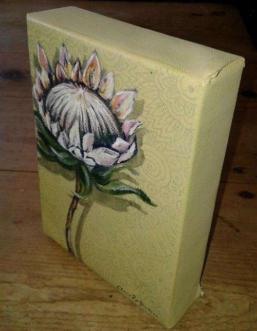 2 x PROTEA Original Paintings by South African artist, Cherie Roe Dirksen - valued @R780