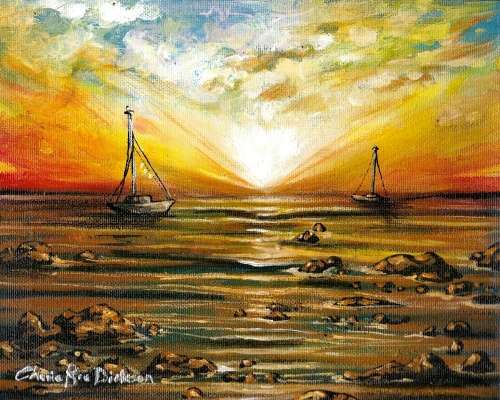 'SUNSET AT SEA' --- Original Painting by SA Artist, Cherie Roe Dirksen 203 x 254