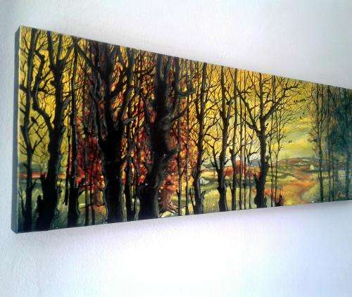 'THE FALL AND THE RETURN' --- Painting by South African Artist, Cherie Roe Dirksen 762 x 255 x 40