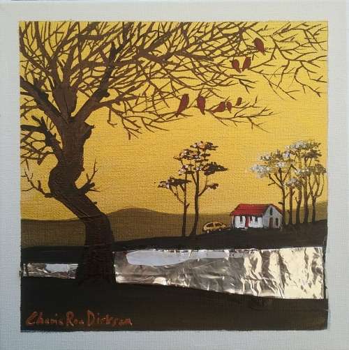 MIXED MEDIA --- FREE COURIER -- `KAROO LIFE` Original Painting by KAROO Artist, Cherie Roe Dirksen