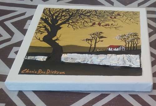 MIXED MEDIA --- FREE COURIER -- `KAROO LIFE` Original Painting by KAROO Artist, Cherie Roe Dirksen