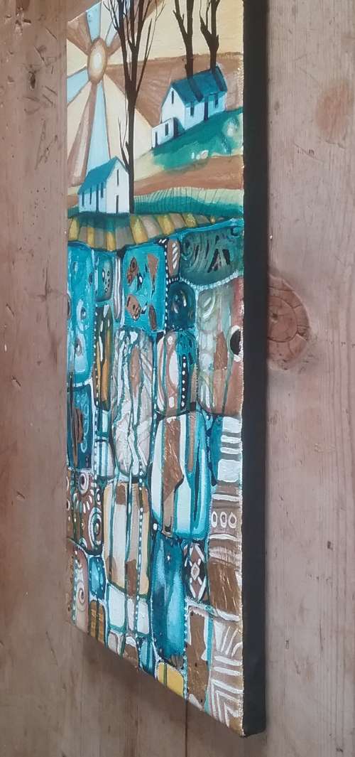 FREE COURIER --- `VEINS OF GOLD` Original Painting by Cherie Roe Dirksen - COA included