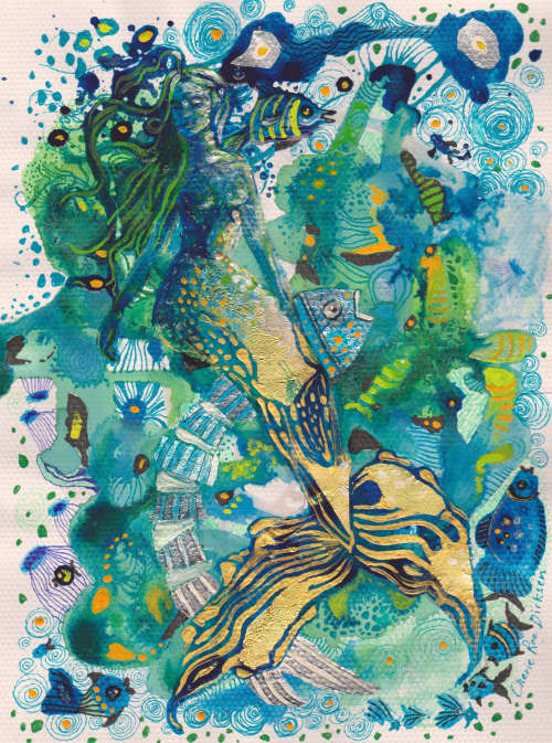 Original Watercolour Painting - 297mm x 210mm - South African Artist, Cherie Roe Dirksen - Fantasy