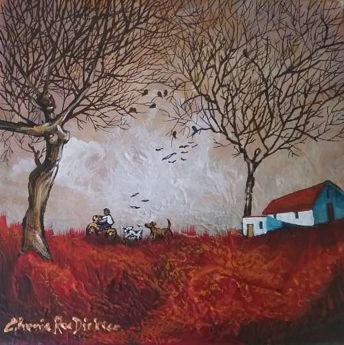 SALE + FREE COURIER - Original LANDSCAPE Painting on Boxed Canvas, SA Artist, Cherie Roe Dirksen
