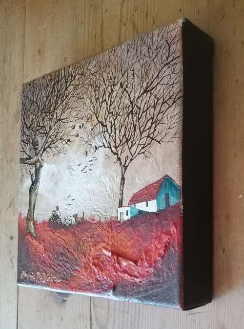 SALE + FREE COURIER - Original LANDSCAPE Painting on Boxed Canvas, SA Artist, Cherie Roe Dirksen