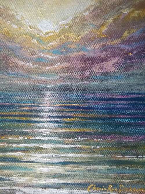 FREE COURIER - `HEAVEN MEETS SEA` - Original Painting on Boxed Canvas by South African Artist