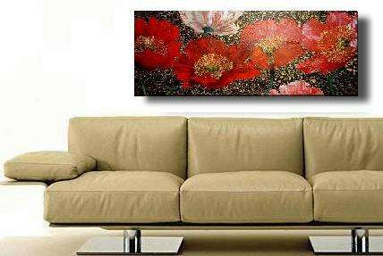 Cherie Dirksen BIG Original Painting --- 'POPPY QUARTET' --- FREE COURIER