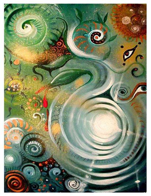 Cherie Dirksen LARGE Original ABSTRACT Painting---FREE COURIER---'Origins of Life'  ---