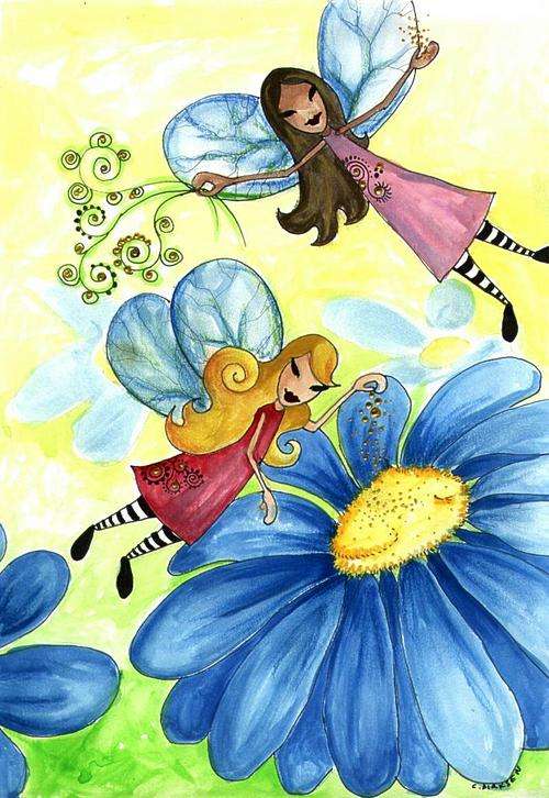 FLIGHTS OF FAIRY FANCY ---  ORIGINAL Painting  --  SA Artist, Cherie Dirksen