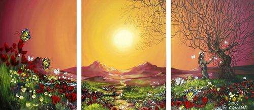 'HEAVEN ON EARTH' --- LARGE TRIPTYCH by Cherie Roe Dirksen --- 915 x 406