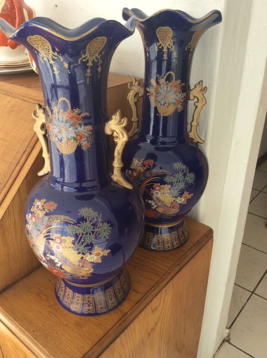 Cobalt Blue vases - pair