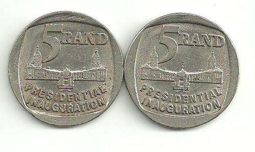 $$$$ CIRCULATED - Mandela R5 - Presidential Inauguration Coin ! $$$$