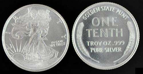 $$$ 1/10 OZ SILVER BULLION EAGLE ROUNDS/COINS .999 FINE  $$$