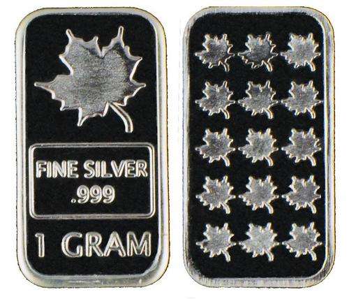 $$$ SILVER BAR 1 Gram (.999 PURE) - CANADIAN MAPLE LEAF $$$