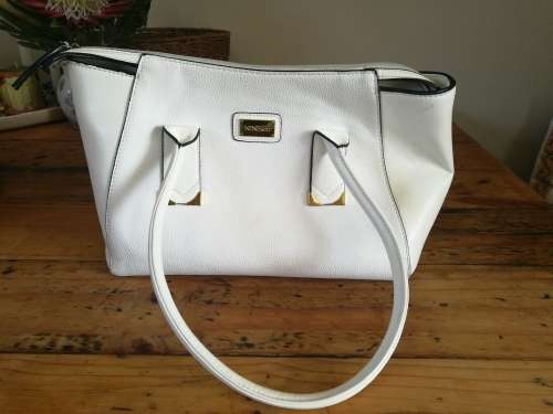 Handbag - Nine & Co in White  with black trim