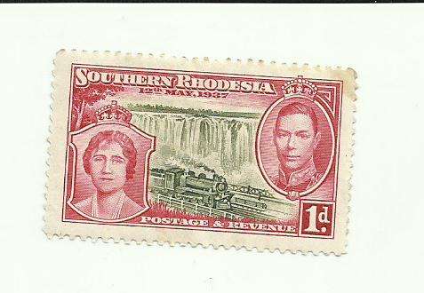 Southern Rhodesia 1937 Coronation 1d Not used. Light hinge