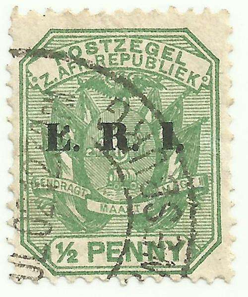 Transvaal Boer Rule 1901 OPTD ERI Used. 1/2 penny