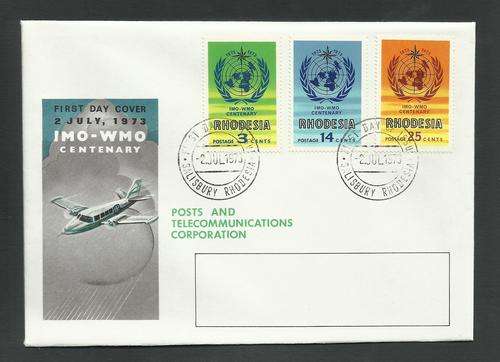 Rhodesia FDC July 1973 IMO WMO cent 3 values on pictorial cover