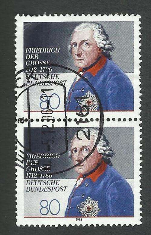 germany 1986 200th Anniv  Death of Frederick the Great 80 pfg pair