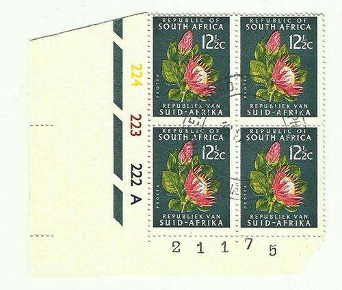 South Africa 1961 12 & 1/2c control block 0f 4