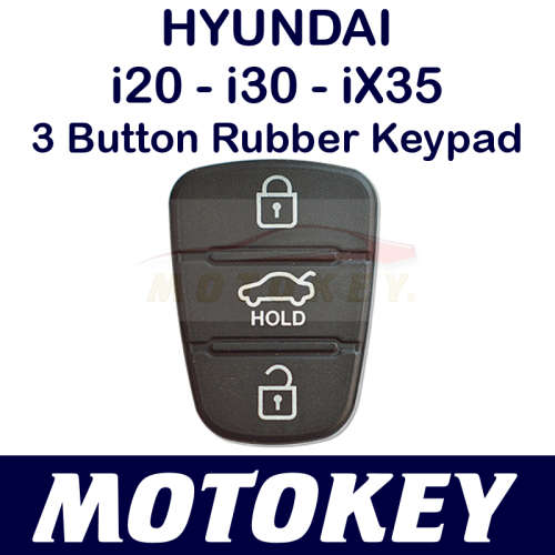 Kia Cerato - Picanto - Sportage - Hyundai i20 / i30 / iX35 - 3 Button Rubber Keypad Replacement