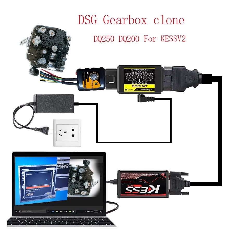 GODIAG GT105 ECU IMMO Kit Plus GT107 DSG Gearbox Data Read/Write Adapter for DQ250, DQ200, VL381, VL