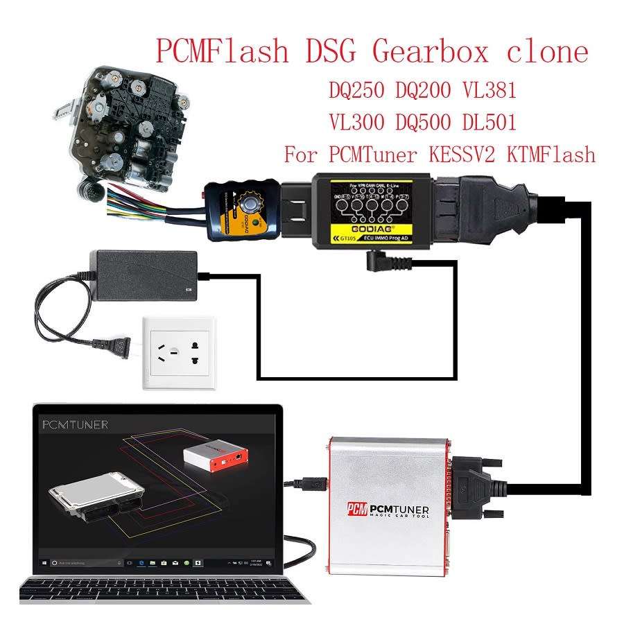 GODIAG GT105 ECU IMMO Kit Plus GT107 DSG Gearbox Data Read/Write Adapter for DQ250, DQ200, VL381, VL